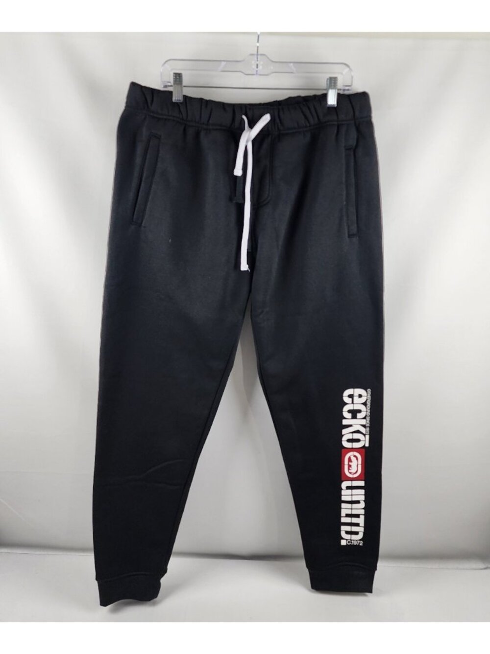 ECKO Unltd Pants Mens Medium Black Spellout Sweatpants (36x30) NWT